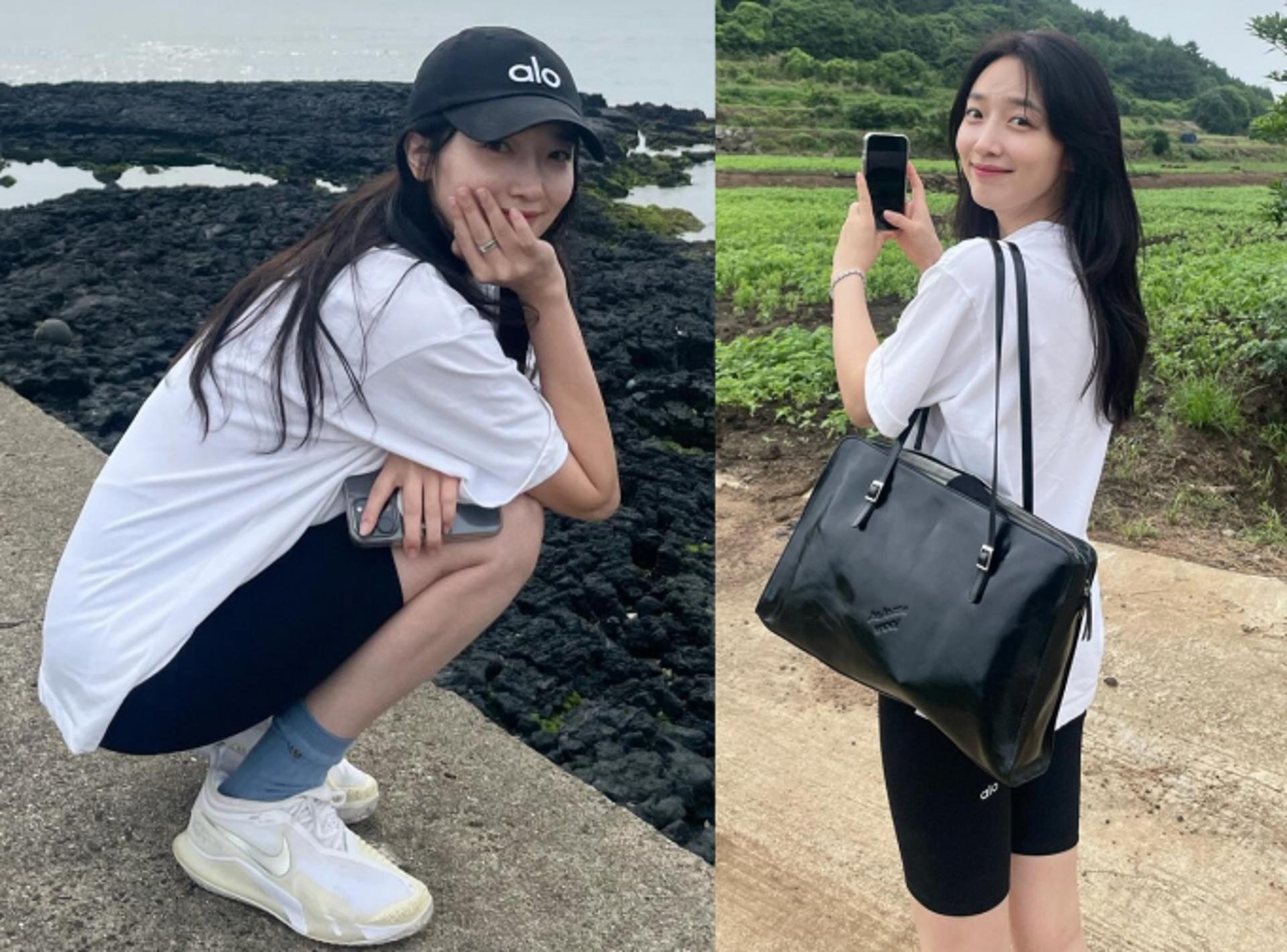 표예진, 부담 없는 바이커 쇼츠 스타일링