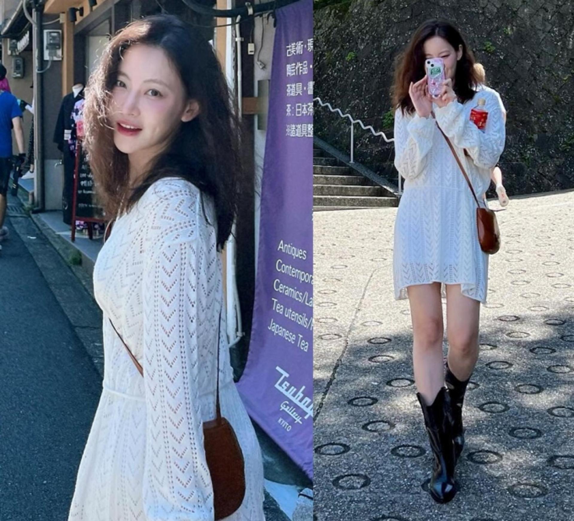 오연서, 아일릿 원피스+웨스턴 부츠…로맨틱한 일본 여행룩