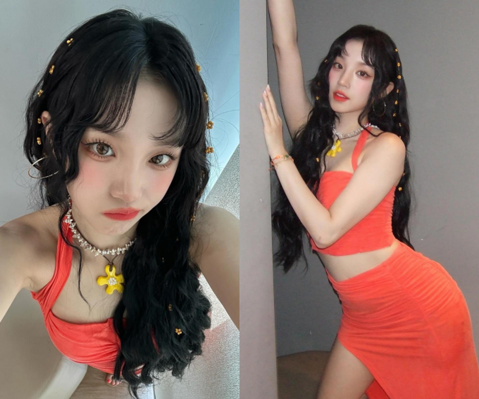 (여자)아이들 우기, '상큼미 폭발' 오렌지룩