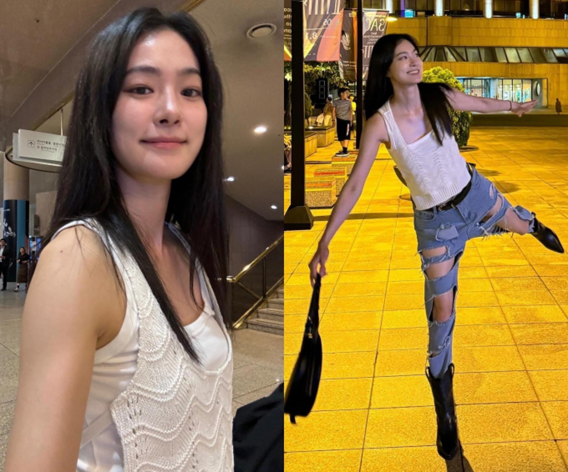 옥자연, 자유분방한 매력 넘치는 찢청 스타일링