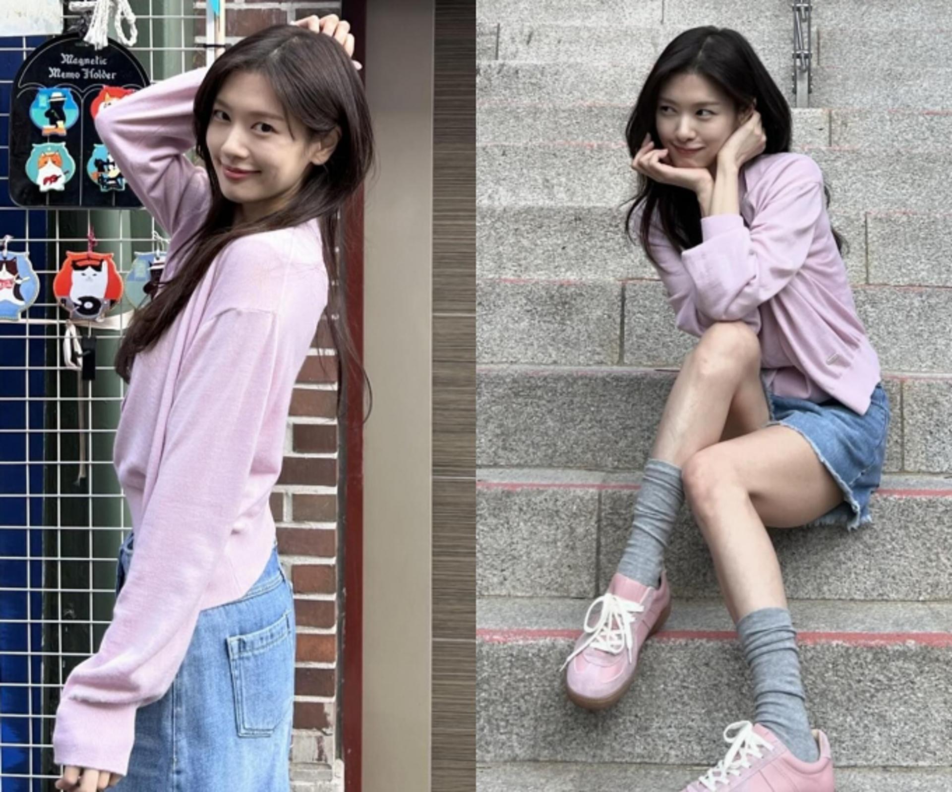 '엄친아' 정소민, 핑크 카디건+데님 미니스커트…완벽한 로코 여주 비주얼