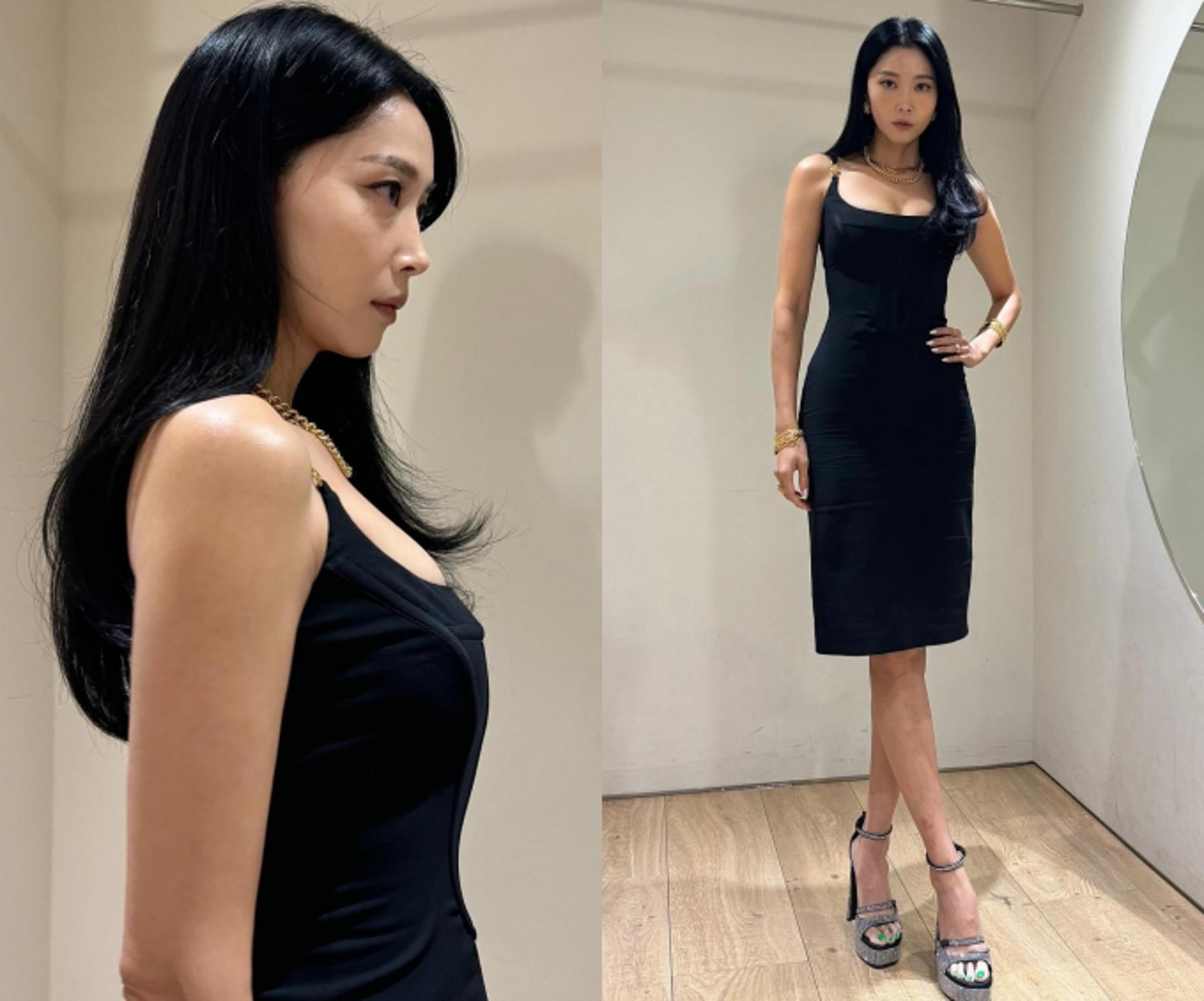 '8년차 싱글맘' 오윤아, 카리스마 넘치는 올블랙 바비인형 자태