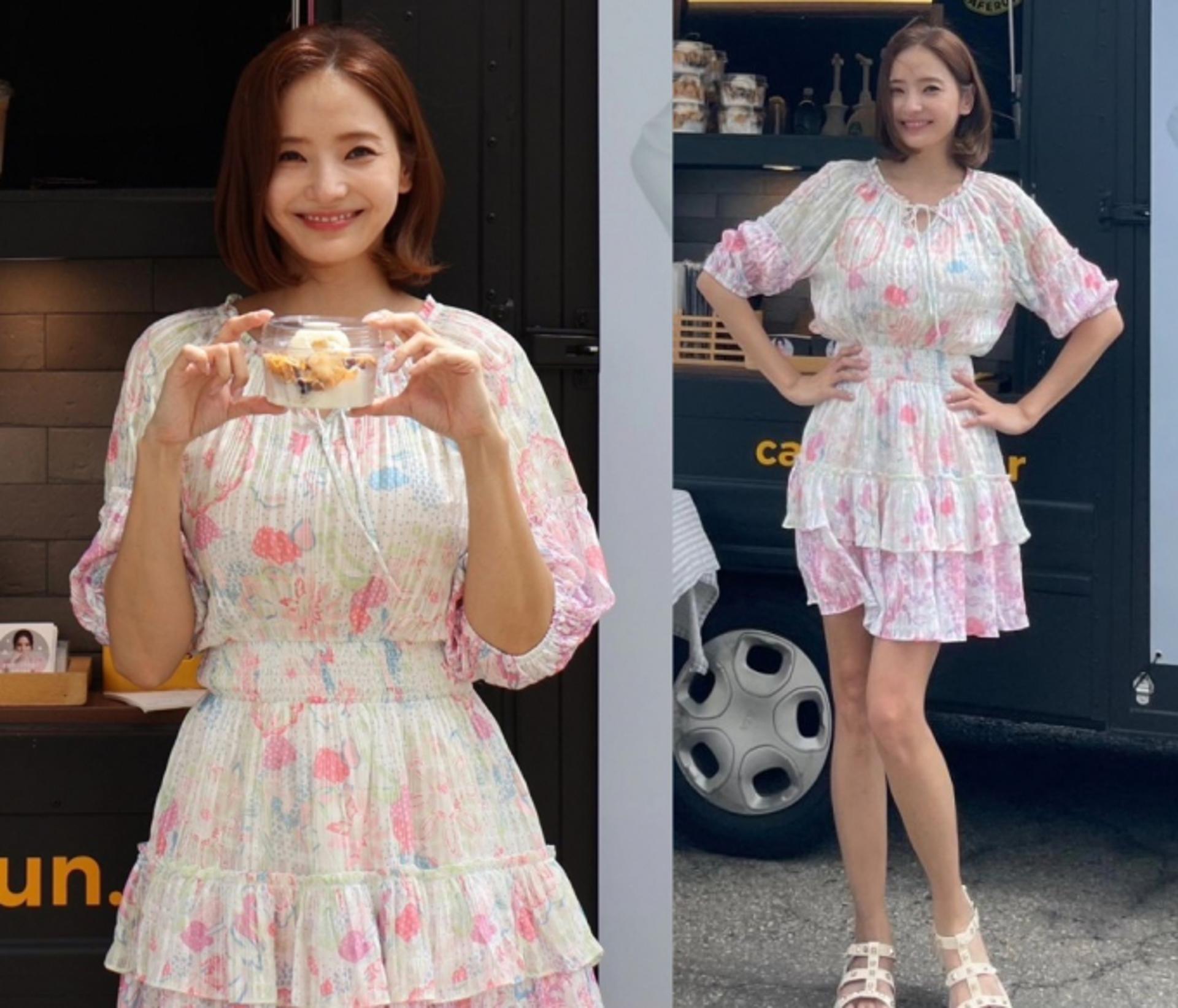 '스캔들' 한채영, 상큼한 핑크 드레스 룩…변함없는 바비인형 미모