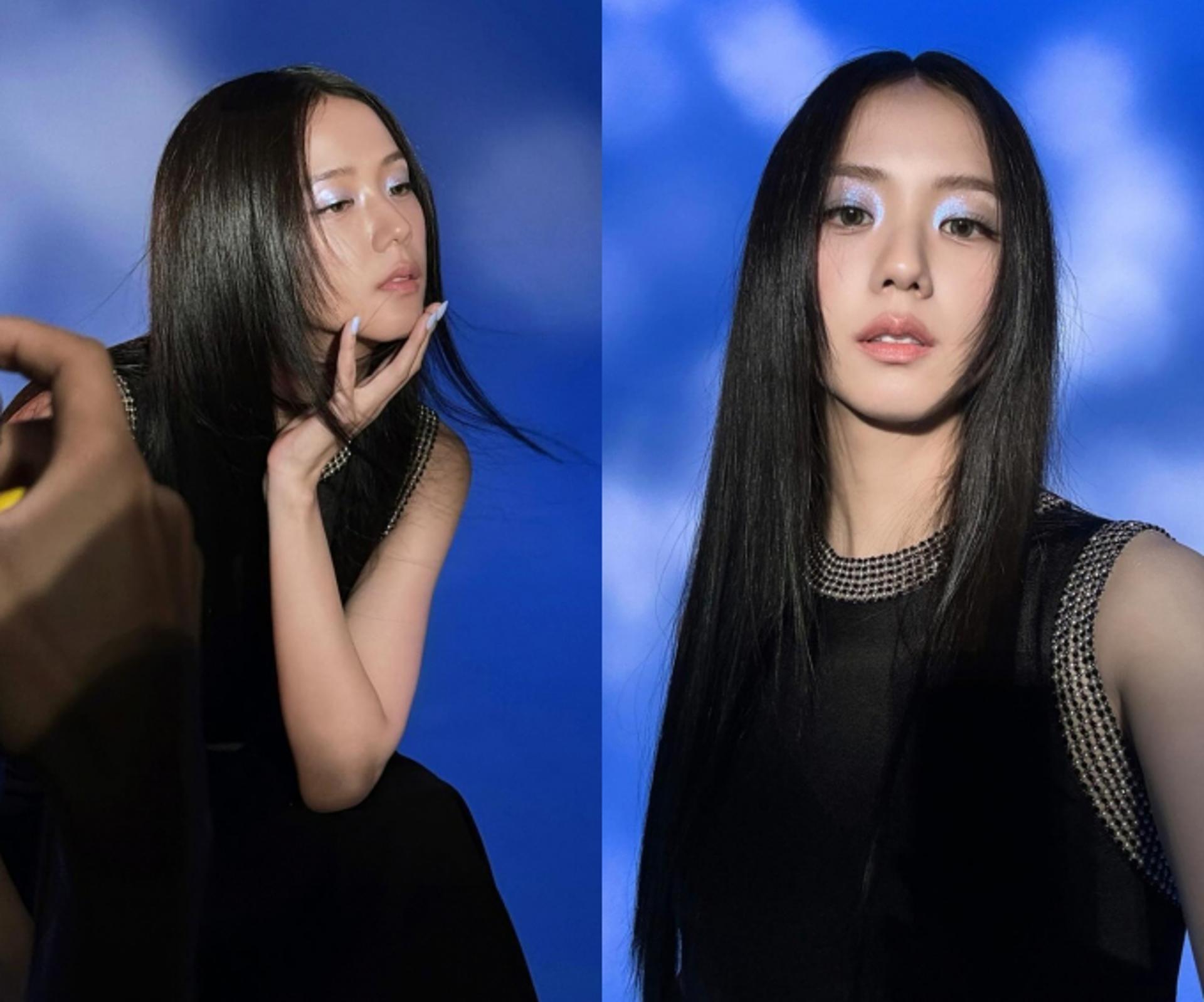 블랙핑크 지수, 화보 비하인드 컷 공개…'푸르른 신비로움'