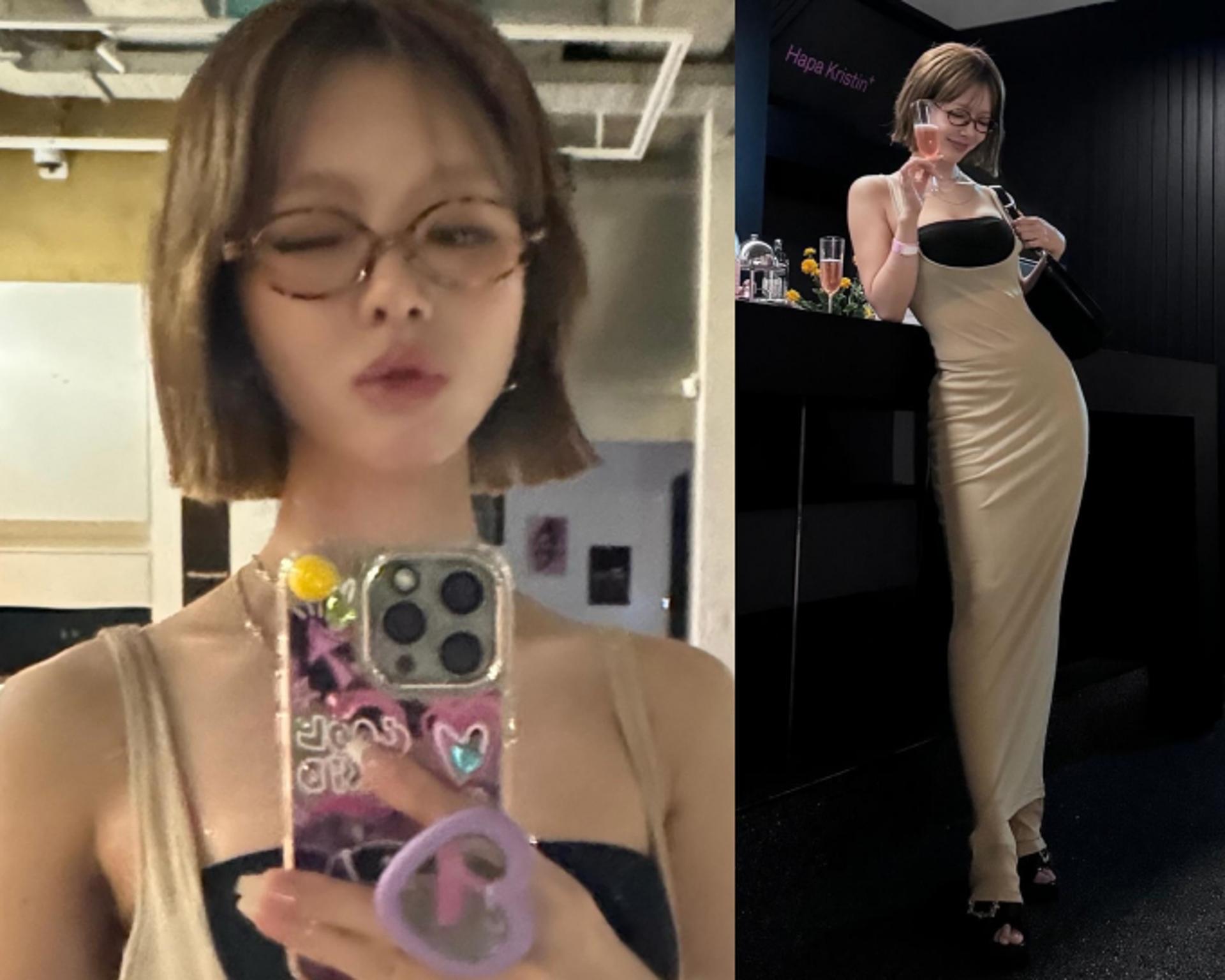 "몸매 장난 아니네"…초아, 초밀착 드레스 핏