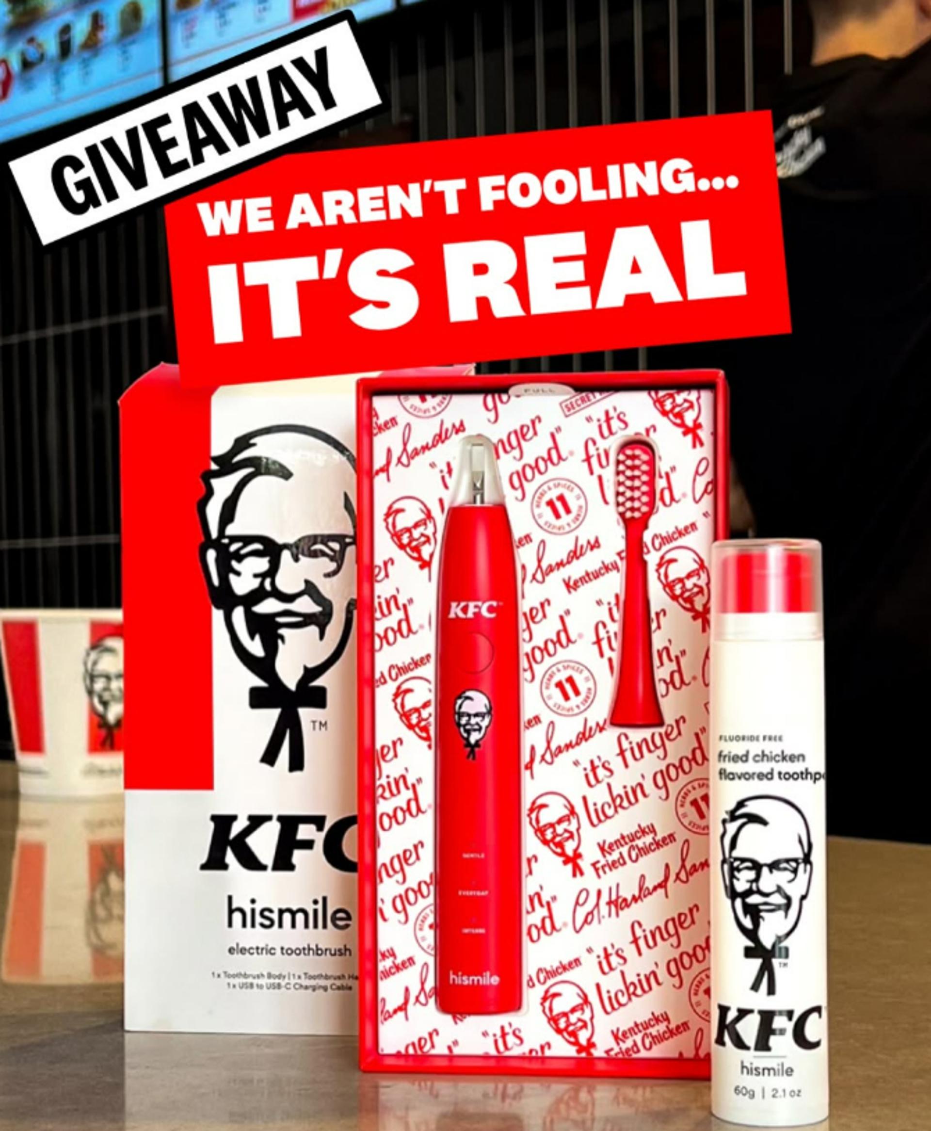 "양치할 때 치킨 맛이 나"… KFC, 치킨 맛 치약 판매 '조기 완판'