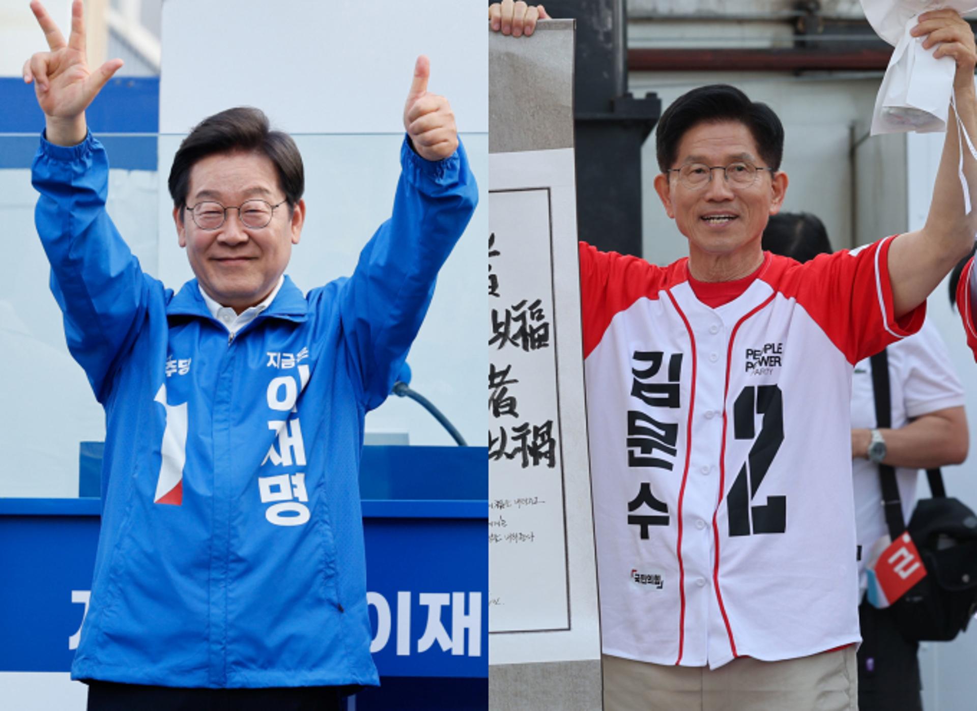 수도권 격돌 전직 경기지사… 이 "내란세력 차단" vs 김 "부패 청산"