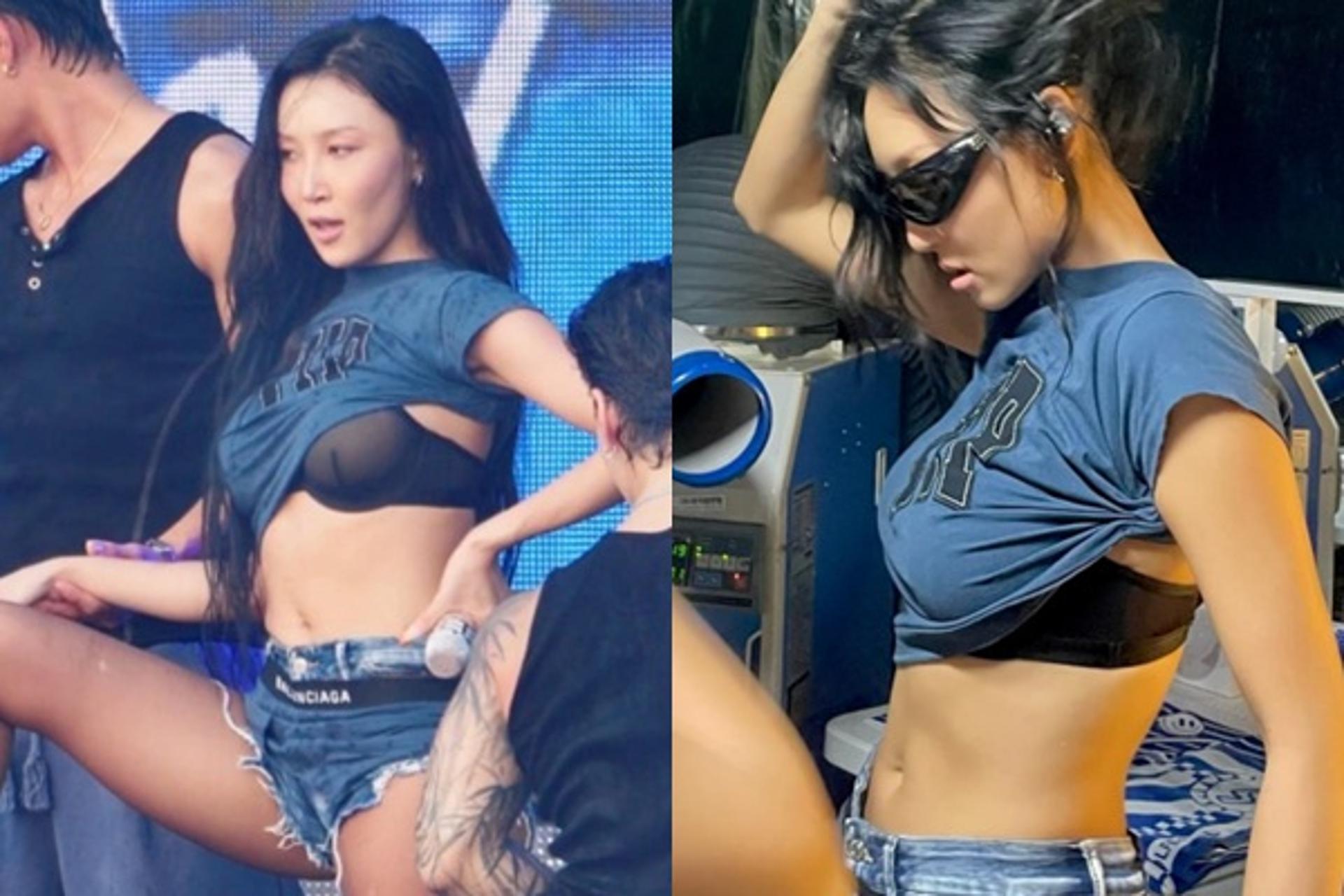 "팬티 안에 핫팬츠"… 화사, 웃옷 들춰 속옷 노출을? '헉'