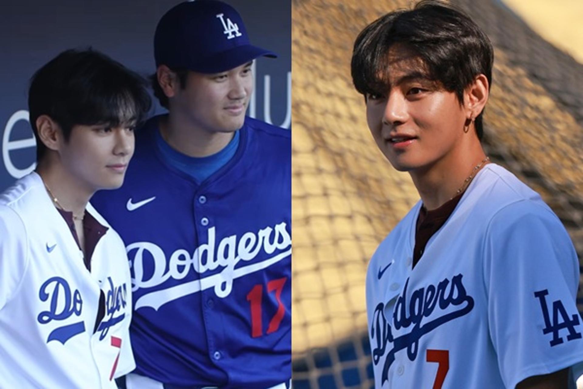 "오타니와 포옹도 '훈훈'"… BTS 뷔, LA다저스 홈경기 시구