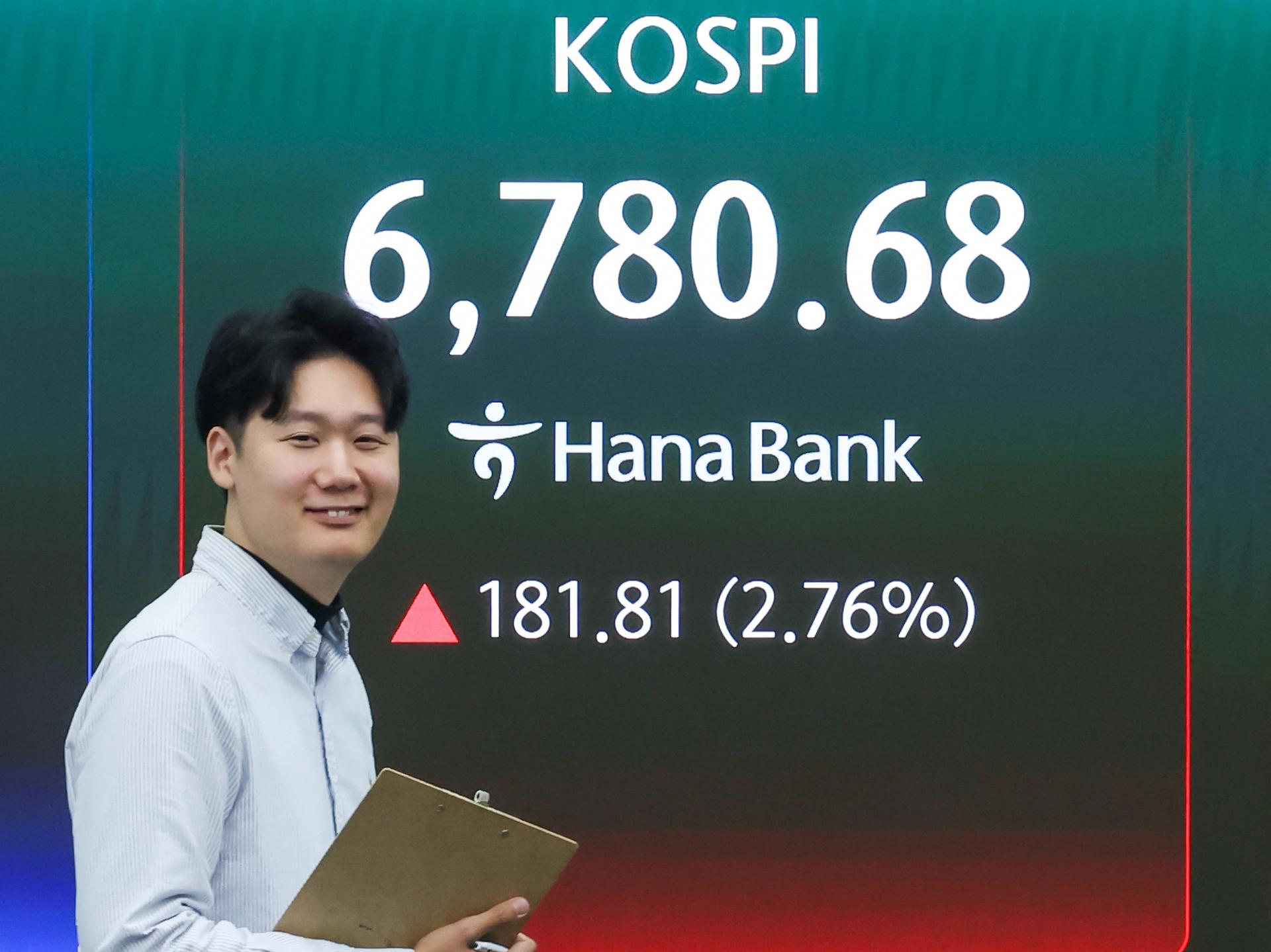 코스피, 출발부터 장중 최고치 '6782.93'…하이닉스 135만원 임박
