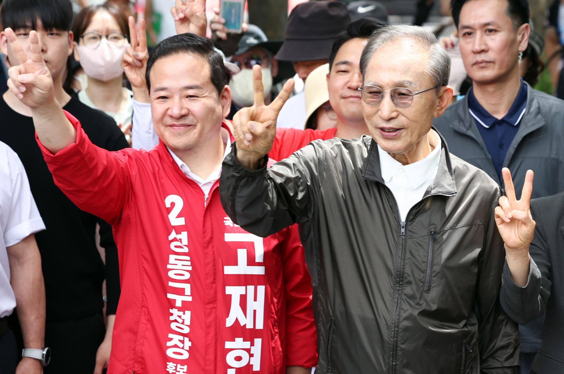 서울숲 간 MB·서문시장에 뜬 박근혜…국민의힘 '보수 결집' 승부수