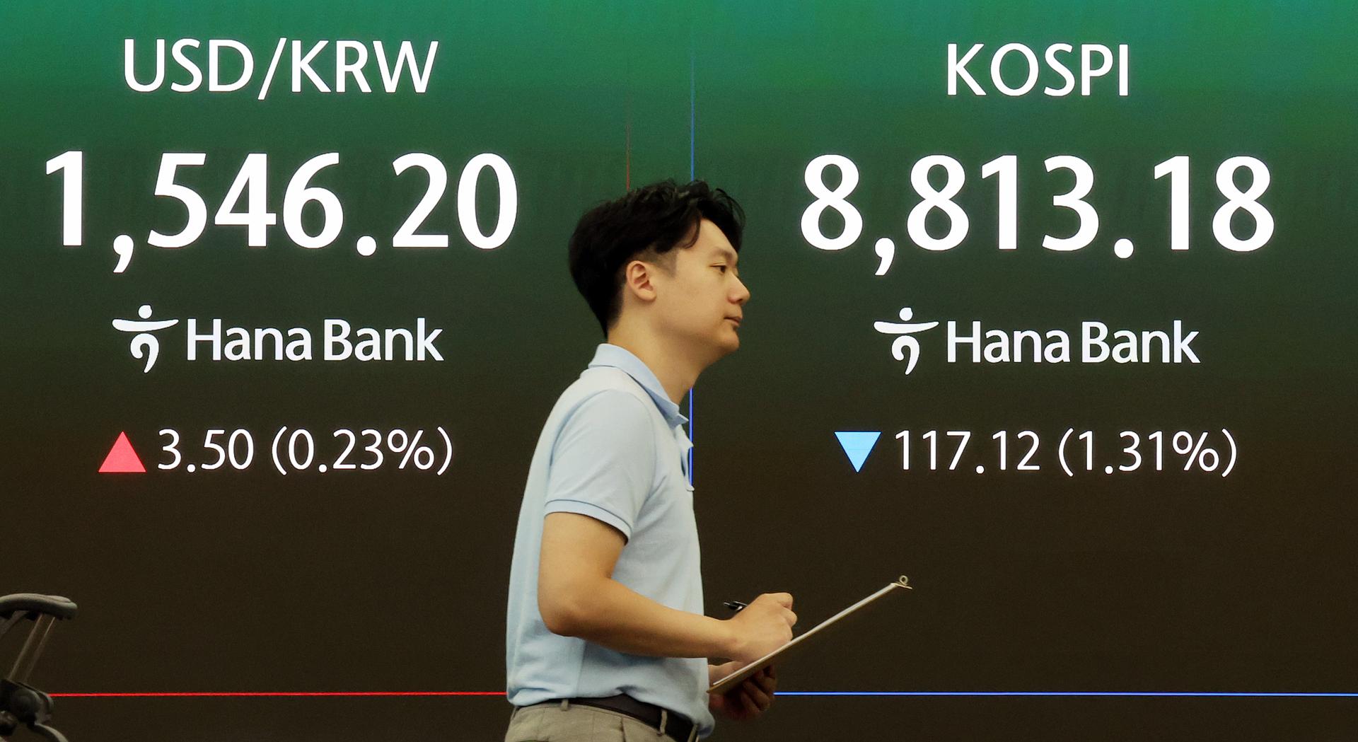 코스피서 9000억 던진 외인, 삼전닉스 동반 3% 약세…환율 1547원