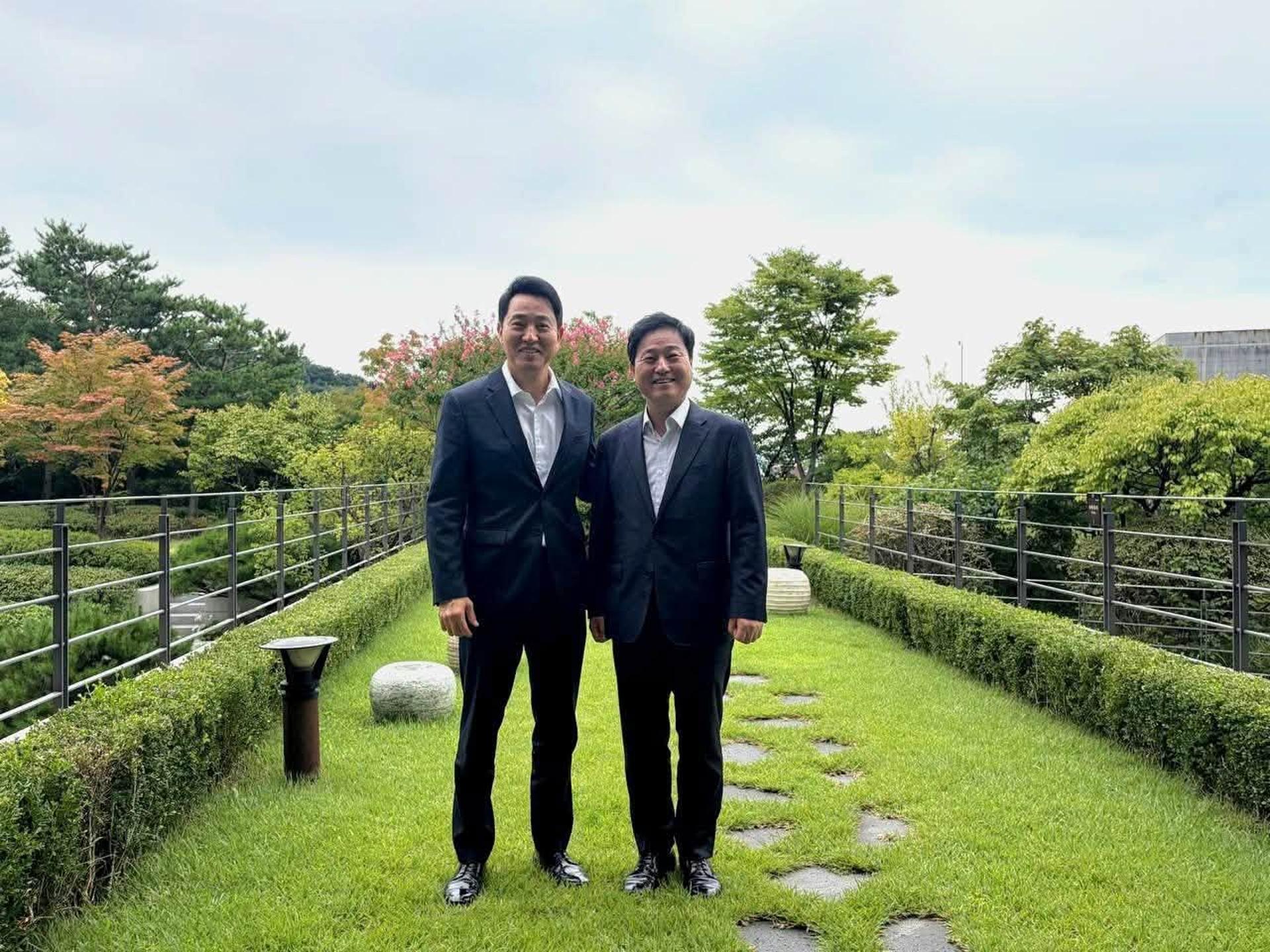 오세훈, 민주당 김영배 주말 회동…용산·그린벨트 등 이견 재확인