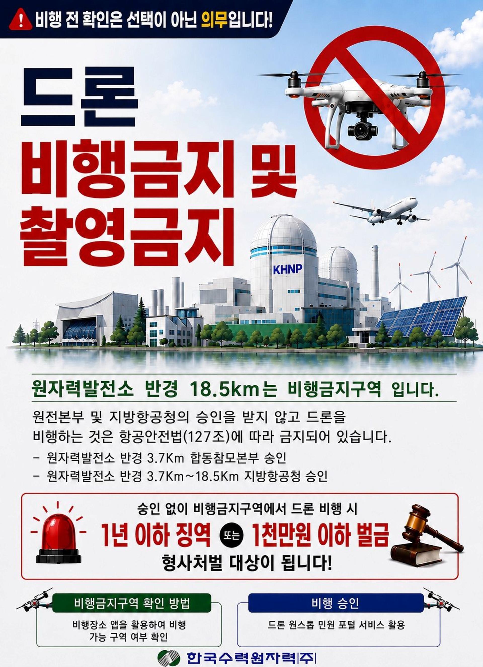 고리원전 주변서 드론 무단 비행땐 17일부터 형사처벌