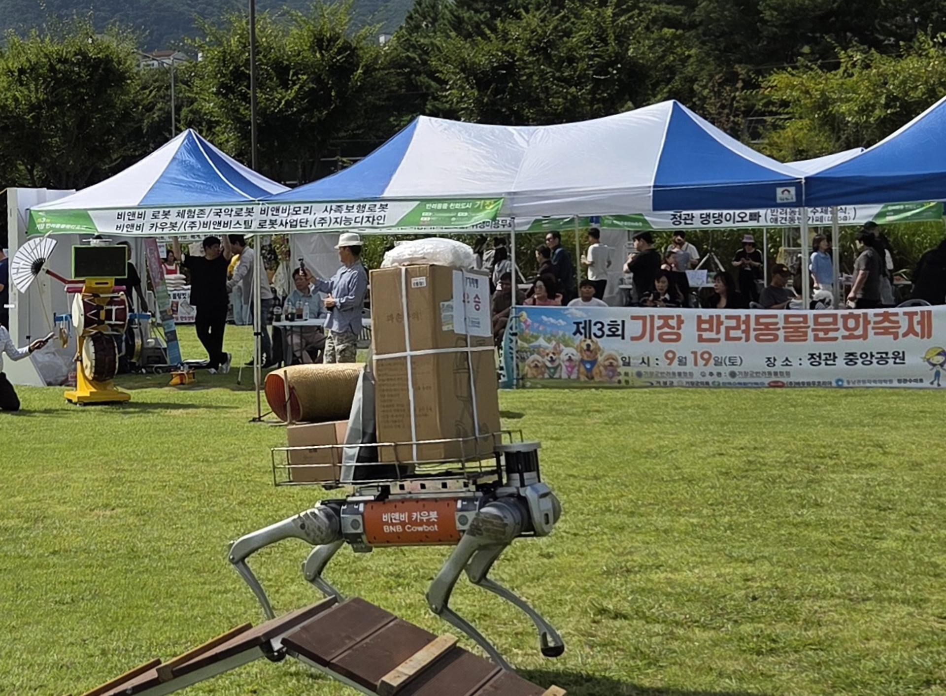기장 반려동물축제서 4족 로봇 '비앤비카우봇' 눈길
