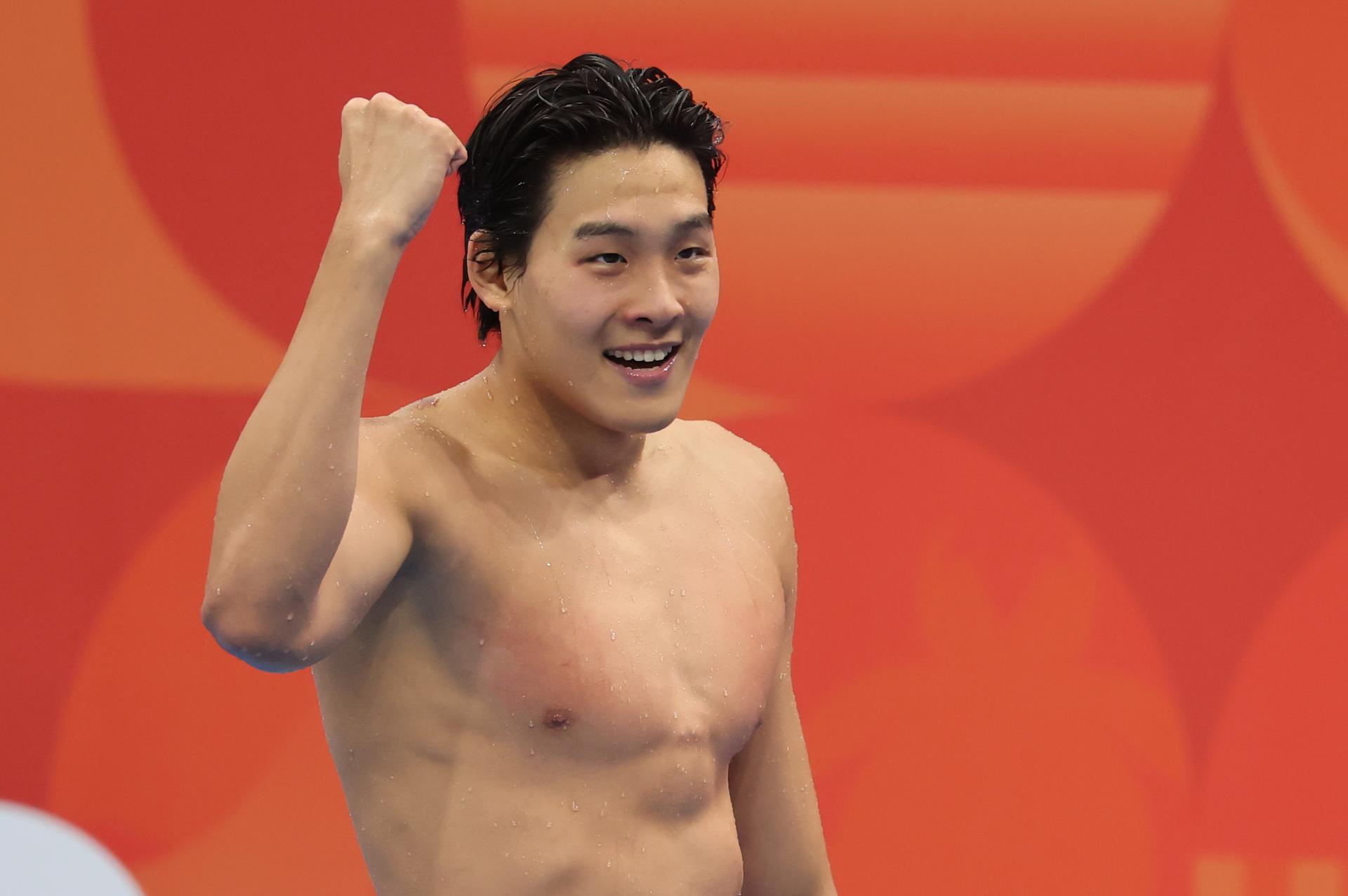 김영범, 남자 자유형 50m 금메달…21초66 대회 신기록