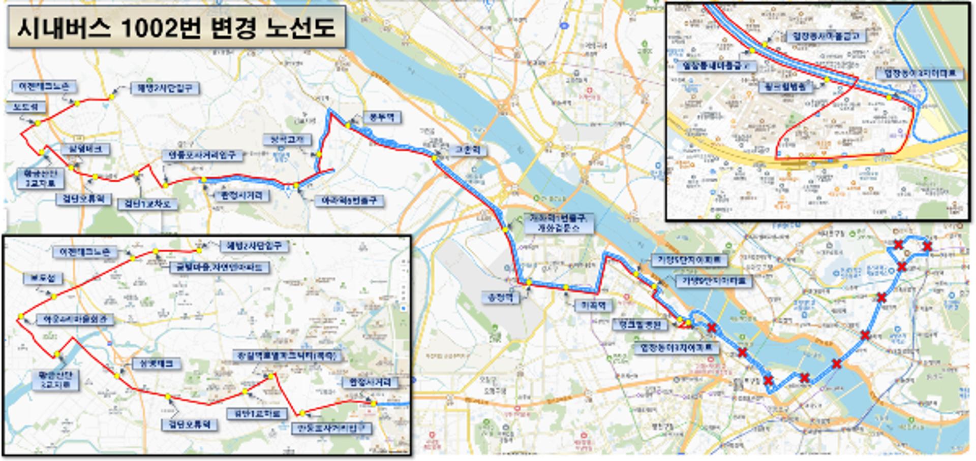 김포 1002번 버스 골드밸리산단까지 연장