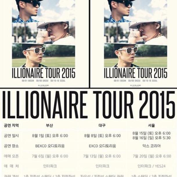 도끼 콘서트 일정 공개, 스웩 넘치는 일리네어 투어 2015로 턴업