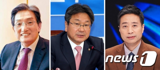 왼쪽부터 차기 청와대 비서실장, 정무수석, 국민소통수석으로 내정된 노영민 주중대사, 강기정 전 의원, 윤도한 MBC 논설위원. /사진=뉴스1