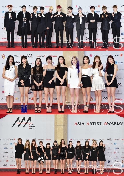 서울가요대상 생중계. 사진은 워너원, 트와이스, 아이즈원. /사진=임한별 기자