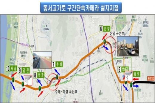 부산시가 동서고가로 주례-학장 구간에 단속 카메라를 설치한다. /사진=부산시