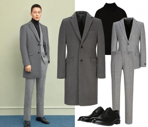 겨울 멋남, 코트 활용한 비즈니스 캐주얼룩