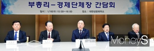 [머니S포토] 경제현안 관련 입 뗀 홍남기 부총리