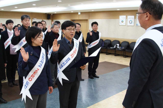 ▲ 건설현장 안전관리 강화 회의 및 안전사고 예방 실천결의대회. / 사진제공=한국농어촌공사 경기지역본부  