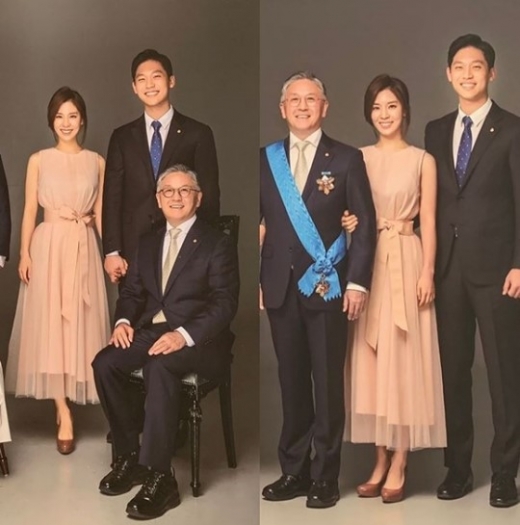 (우측 사진 왼쪽부터) 함영준 오뚜기 회장과 그의 딸 함연지, 함연지 남편. /사진=함연지 인스타그램