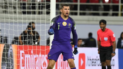 지난 21일(한국시간) 아랍에미리트(UAE) 알 아빈의 칼리파 빈 자예드 스타디움에서 열린 '2019 아시아축구연맹(AFC) 아시안컵' 16강전 우즈베키스탄과의 승부차기에서 활약한 호주 골키퍼 맷 라이언. /사진=아시안컵 공식 홈페이지 