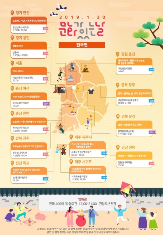 1월 ‘문화가 있는 날’ 전국 지도. /사진=문체부 제공
