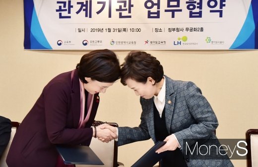 [머니S포토] 유은혜-김현미, 업무협약 체결