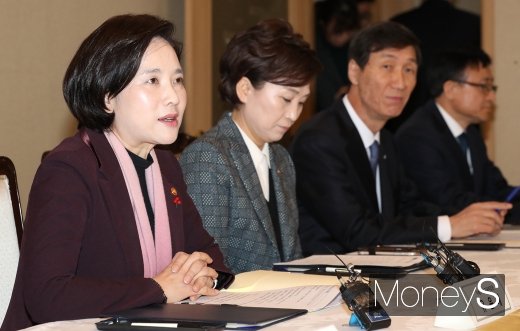 [머니S포토] 업무협약에 앞서 모두발언하는 유은혜