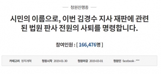 김경수 청원./사진=청와대 홈페이지 캡처