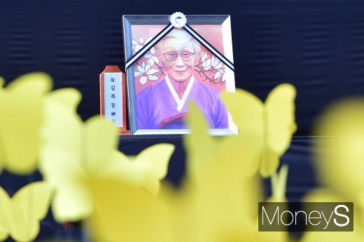 [머니S포토] 나비가 된 김복동 할머니