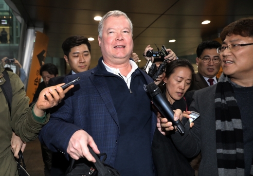 3일 오후 인천공항으로 입국한 스티브 비건 미 국무부 대북특별대표. /사진=뉴스1