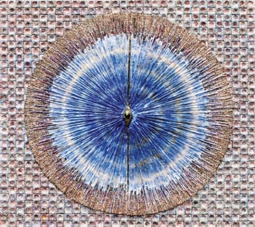 허회태 작가의 '심장의 울림'(96x85㎝, 한지, 혼합재료, 2018년작). 