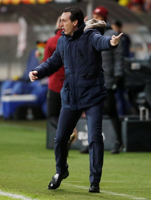 15일(한국시간) 벨라루스 보리소프의 보리소프 아레나에서 열린 2018~2019 유럽축구연맹(UEFA) 유로파리그 32강 1차전 바테 보리소프를 상대로 아스날이 충격패를 당했지만, 우나이 에메리 감독은 선수들을 격려했다. /사진=로이터