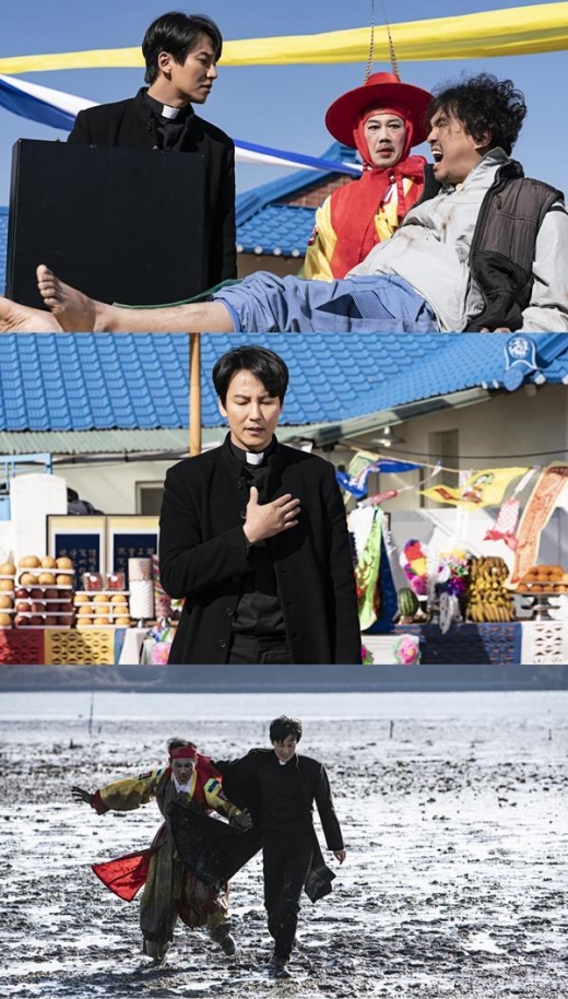 '열혈사제' 김남길, 첫방서 박수무당과 한판
