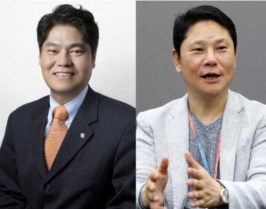 (왼쪽부터) 허민회 CJ ENM 대표, 권영식 넷마블 대표. /사진=CJ ENM, 머니투데이 DB