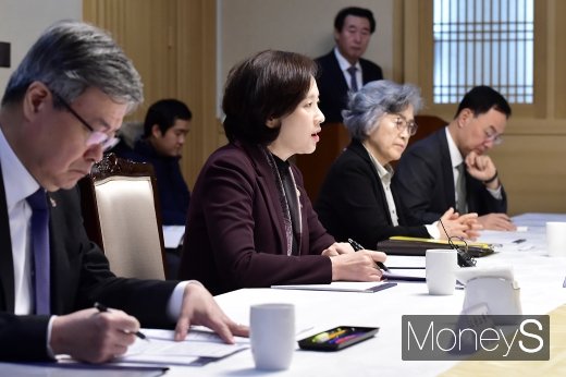[머니S포토] 사회관계장관회의 주재하는 유은혜 부총리