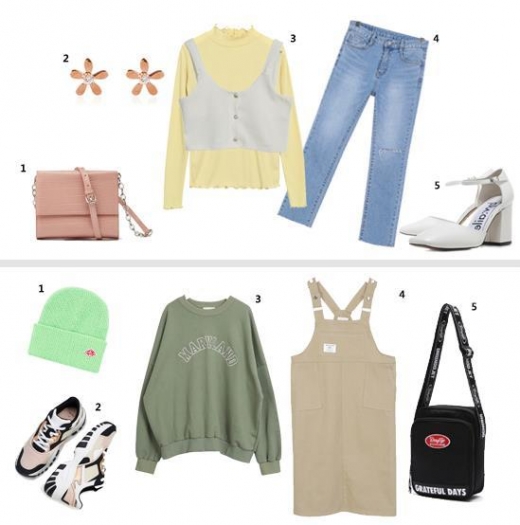 1. 버쉬카 / 2. 아르뉴 / 3, 4. 소녀나라 / 5. 바이비엘), 아래 (1. 제너럴아이디어 스탠다드 / 2. 버쉬카 / 3, 4. 소녀나라 / 5. 유니온오브제