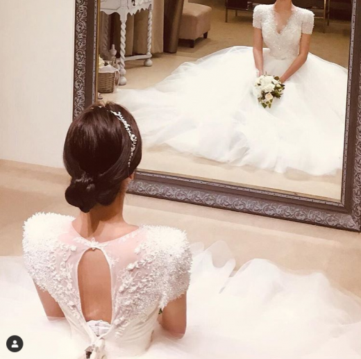 웨딩드레스를 입은 송다예. /사진=김상혁 인스타그램 캡처