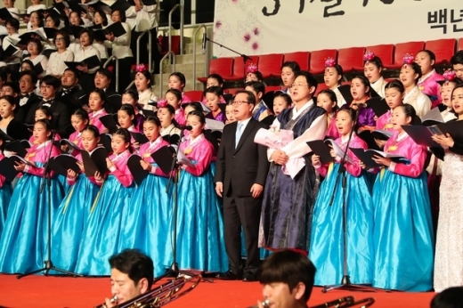 ▲ 남양주시는 시민합창단과 함께 3·1운동 100주년 기념음악회를 개최했다. / 사진제공=남양주시