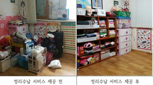 ▲ 워킹맘 가정 주거공간개선 서비스 전 후 비교(자료사진). / 사진제공=성남시