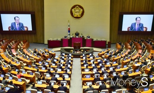 [머니S포토] 막오른 3월 국회, 개회사 전하는 문희상 의장
