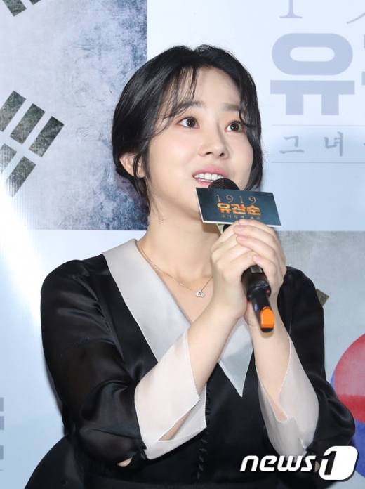 '1919 유관순' 주연 이새봄이 8일 진행된 시사회 기자간담회에서 기자들의 질문에 답하고 있다./사진=뉴스1 DB