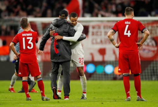 14일 오전(한국시간) 독일 뮌헨 알리안츠 아레나에서 열린 2018-2019시즌 UEFA 챔피언스리그 16강 2차전 바이에른 뮌헨 원정경기서 3-1로 승리 후 8강 진출에 성공한 리버풀. /사진=로이터