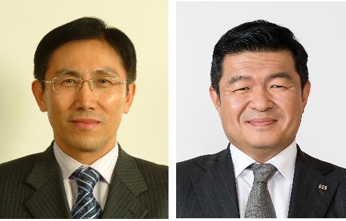강호찬 신임 대표이사 부회장(오른쪽)과 배중열 ㈜넥센 신임 대표이사 사장(왼쪽)/사진제공=넥센타이어