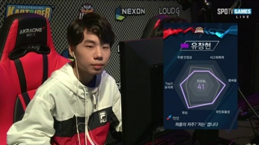 15번째 트랙까지 2위를 유지했던 유창현 선수. /사진=중계화면 캡쳐